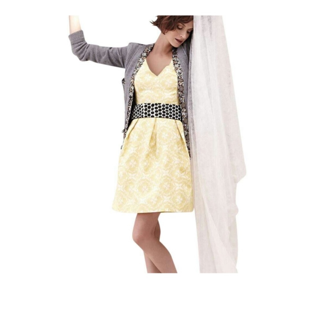 Anthropologie Moulinette Soeurs Longing For Yellow Floral Cocktail Dress NWT 12